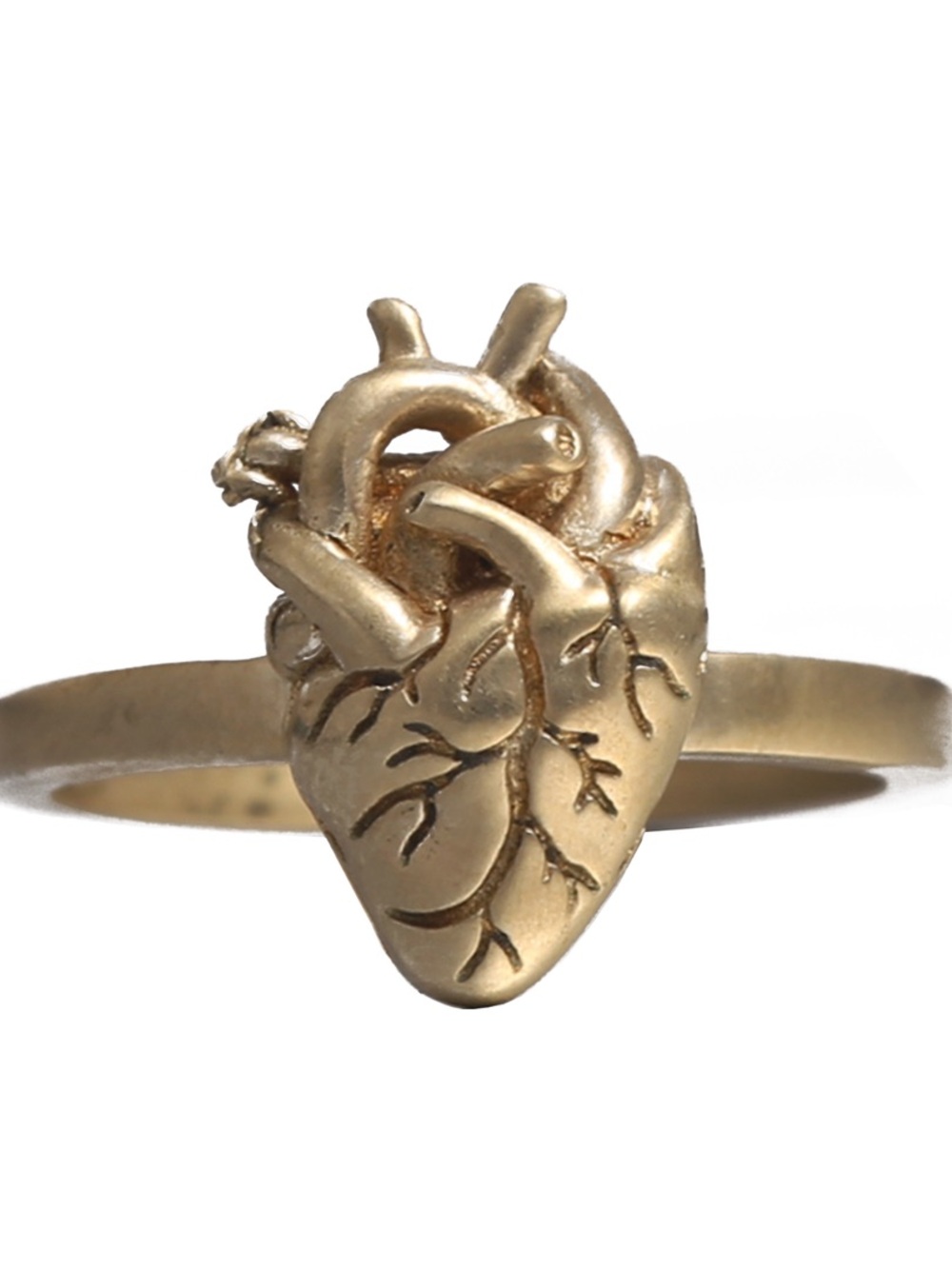 Verameat Heart Gold Brass Ring